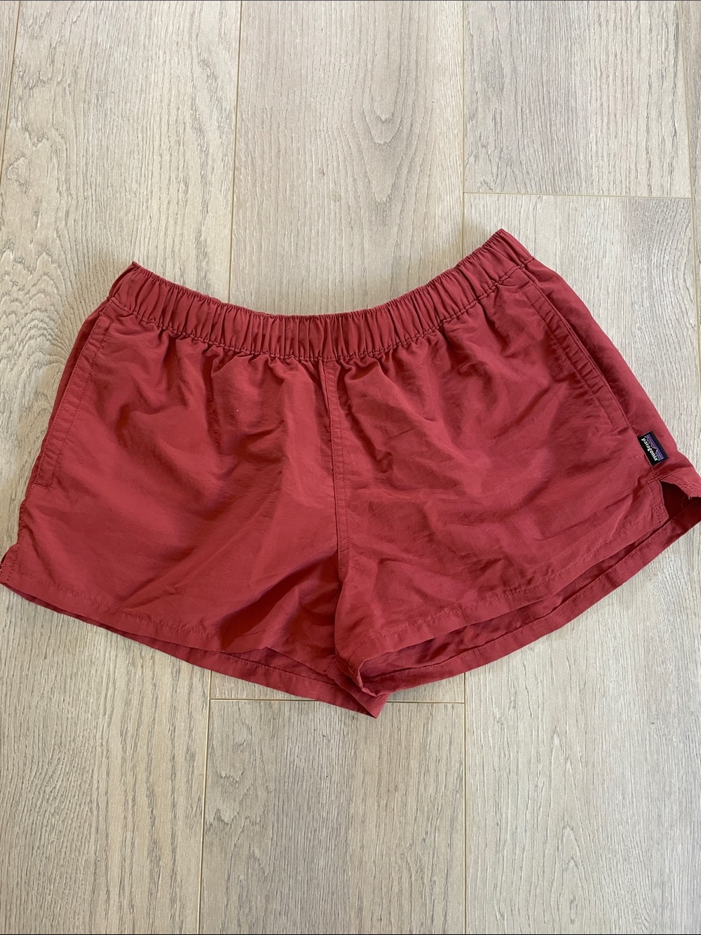 Patagonia Crimson Red Barely Buggy Shorts 2.5”